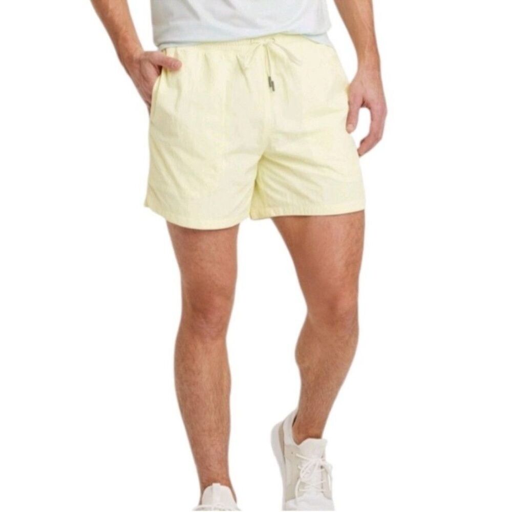 All in Motion Men's Volley Athletic Shorts - Light Yellow